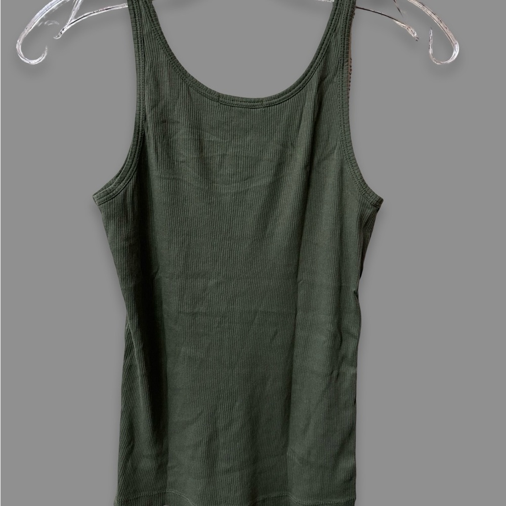 Skin Pima Cotton Raisa & Raffaela Tank Short Pajama Set Olive Green Size 2 MED - Picture 4 of 9